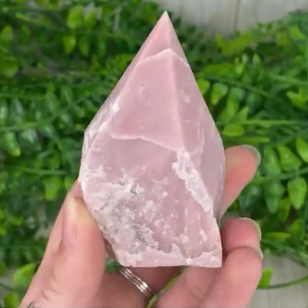 RAW PINK OPAL POLISHED HEALING CRYSTAL POINT - Picture 6 of 10